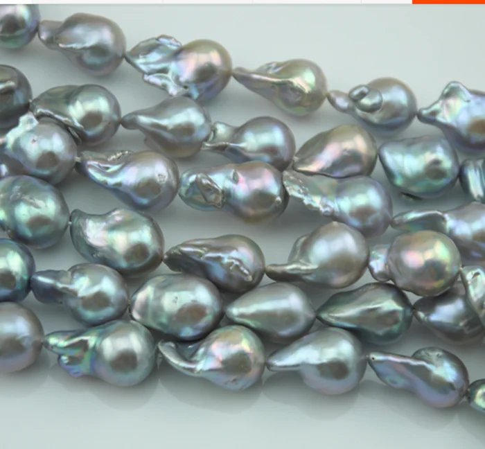 15x20mm silver grey color large big size fireball nucleated china freshwater pearl