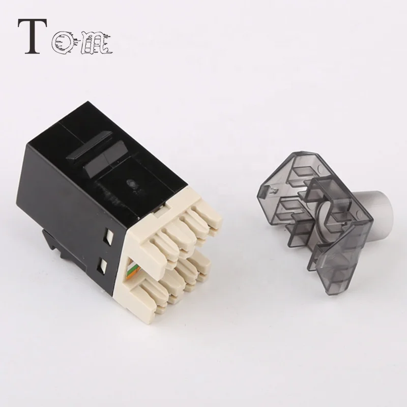 TOM-KJ-5-6  RJ45 CAT6 Keystone Jack 180 degree UTP Connection with dust cover