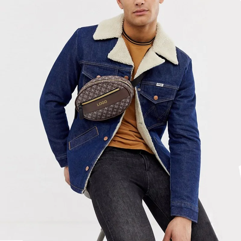 
2019 High Quality Vintage Ladies Printed Fanny Pack Custom Leather Waist Bag For Men 