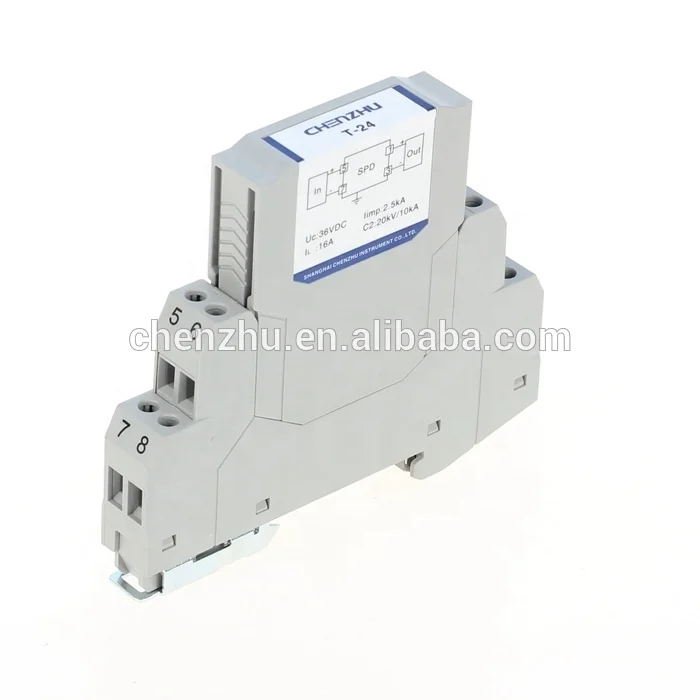 
T-24-L4 SPD for Signal 24V; 4 wires; In=10k surge protective device hot-pluggable grounded through DIN rail SHANGHAI CHENZHU 