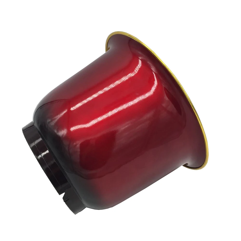 Chinese style  Bright red stoving varnish plastic ceramifinish plant pot with gold edge home and  office flower pot