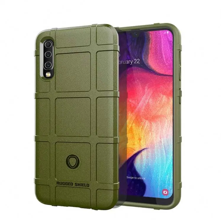 Квадратный щит противоударный ТПУ чехол для мобильного телефона Samsung Galaxy A50 крышка