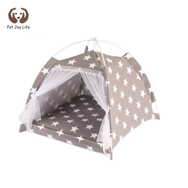 
Pet Teepee Tent Dog & Cat Bed Portable Washable Dog Tent Lace Style Pet House for Dog Cat Pet 