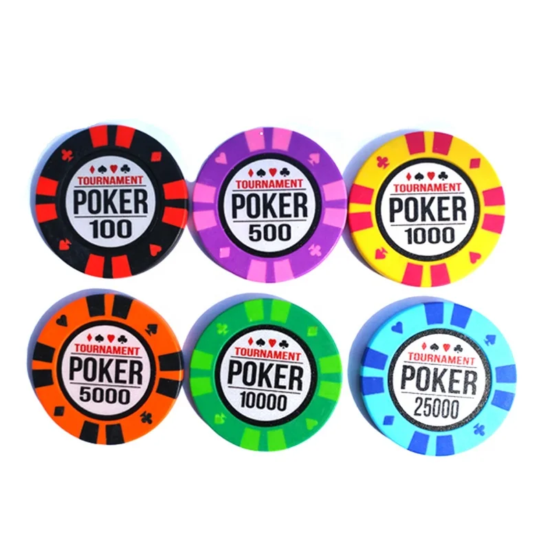 stand square poker chip 40MM  size with stickers for tournament