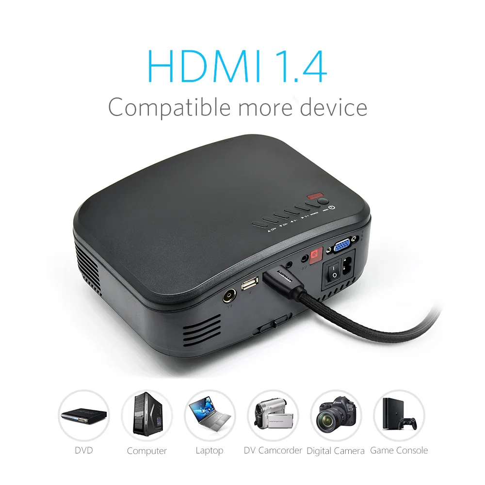 C6 видео проектор Портативный Кино Бимер с HDMI USB наушники мини ЖК-проектор хорошо для домашнего кинотеатра Развлечения