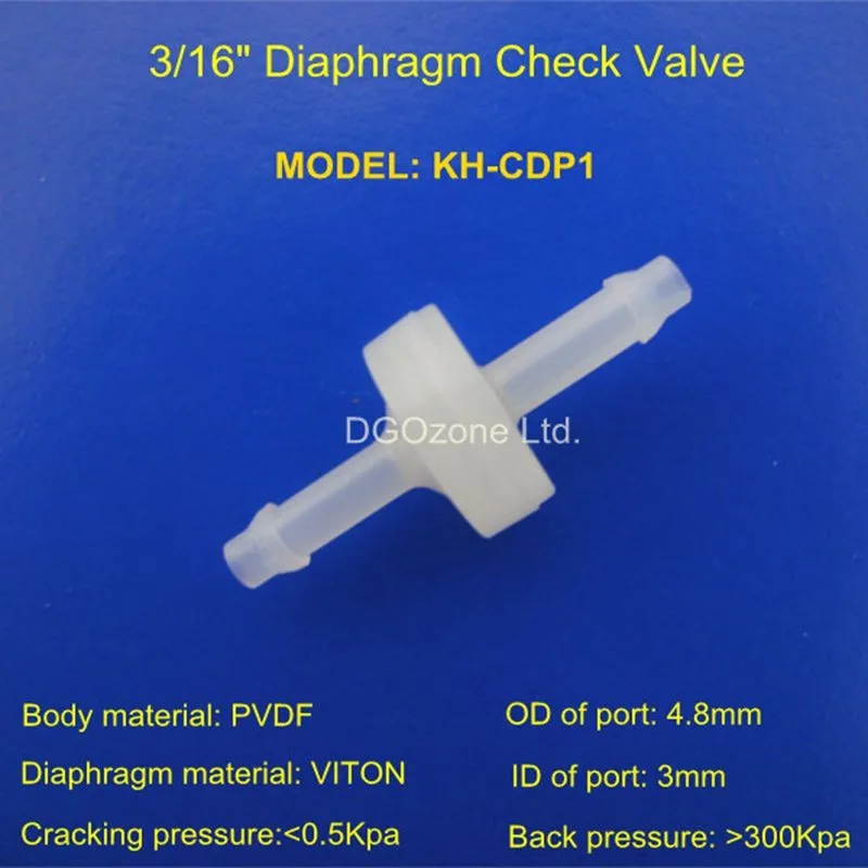 
PVDF small plastic check valve micro one way valve ozone check valves NRV 1/16, 1/8, 3/16, 1/4, 5/16, 3/8 