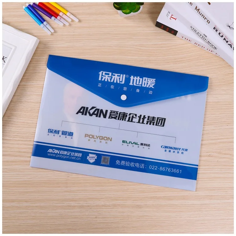 
Clear Document folder with Snaps Buttons Transparent Document Bag Envelope File Folder with Custom designs 