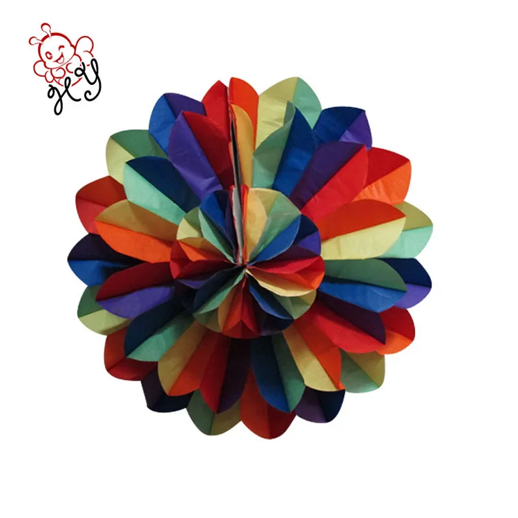 
tissue paper fan for hanging for party decoration 