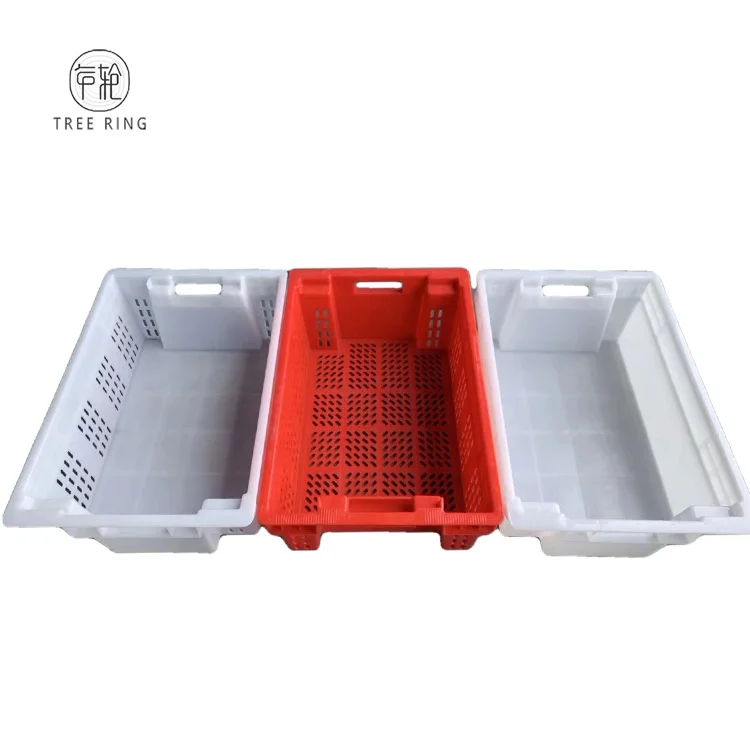 Mesh Style and No Foldable Agriculture Plastic Crates for Holding Transporting Fruits Vegetables