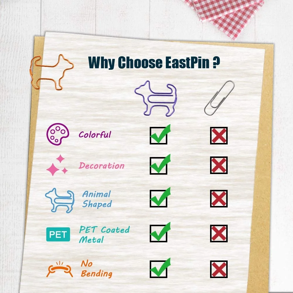 PET coated iron wire hot popular Funny dog shape paper clips