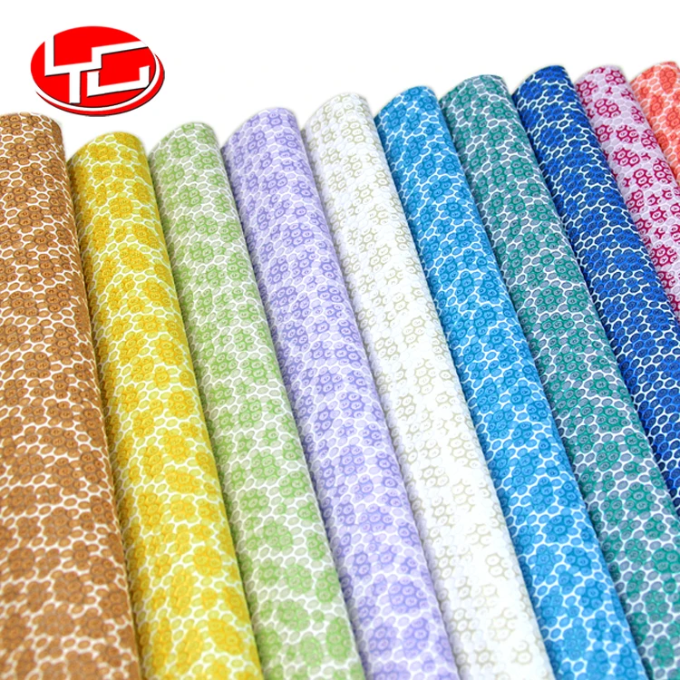 Online wholesale printing pattern glitter fabric leather shiny