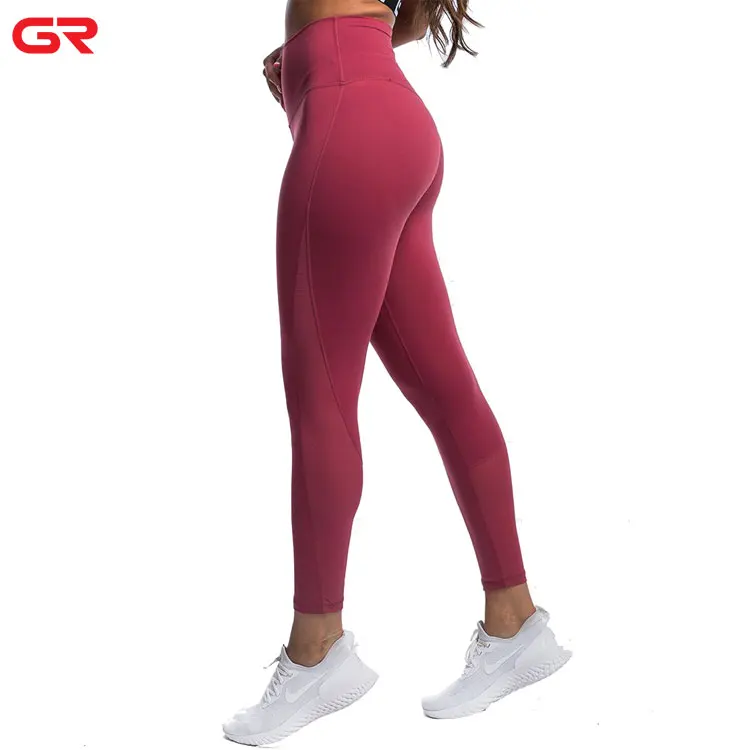 Hot Sexy Fitness Yoga Pants Highwaisted Tummy Control Womens Mesh Gym Leggings