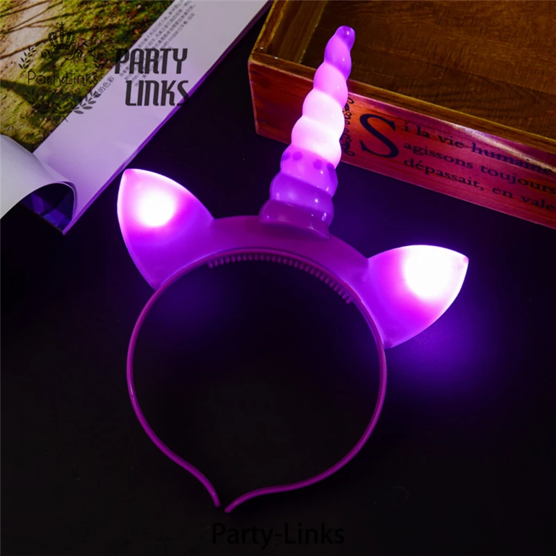 Wholesale Unicorn Party Supplies Girls Hair Accessories Light Up Led Unicorn Headband