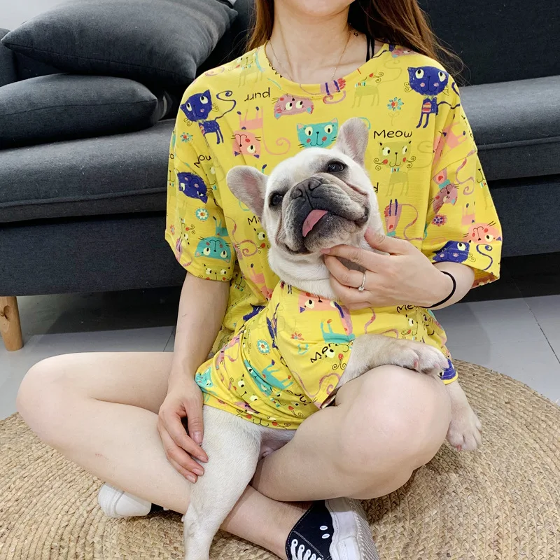 GMTPET Pet Clothes Apparel Factory Wholesale Cute Dog Clothes Cotton Pet Accessories Cat Printed French Bulldog Pet Clothes