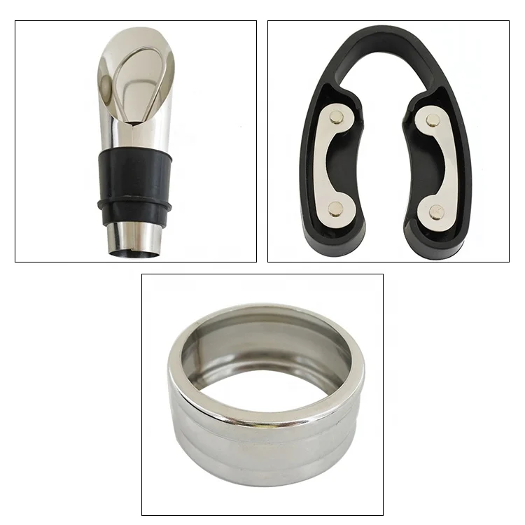 5 pieces accessory kit stainless steel wine tool set with gift box