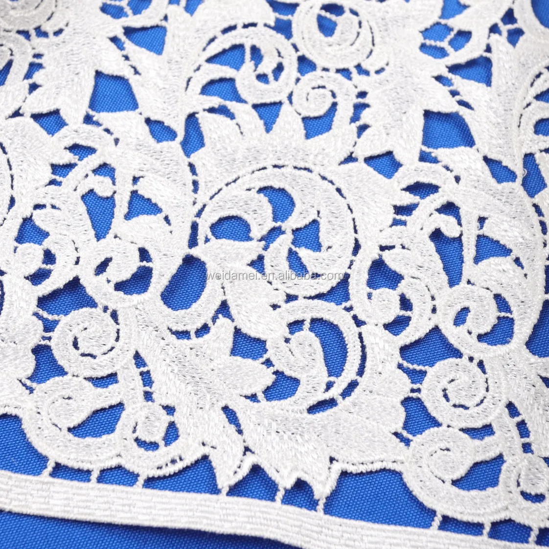 
New Arrival Chemical Cord Lace Fabric White Milk Silk Embroidery Wholesale Guipure Lace Fabric for Wedding Dress 