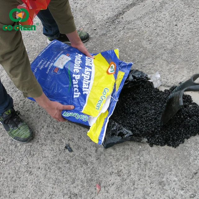 Материал для обслуживания дороги Go Green, заводская цена, высококачественный холодный смешанный асфальт высокого качества для мгновенной дорожной площадки