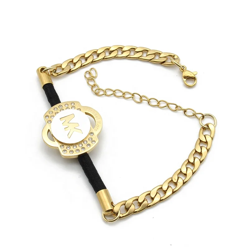 
Hottest Wholesale Cheap Fashion Gold Plated Stainless Steel Link Chain Bracelet With Charms 