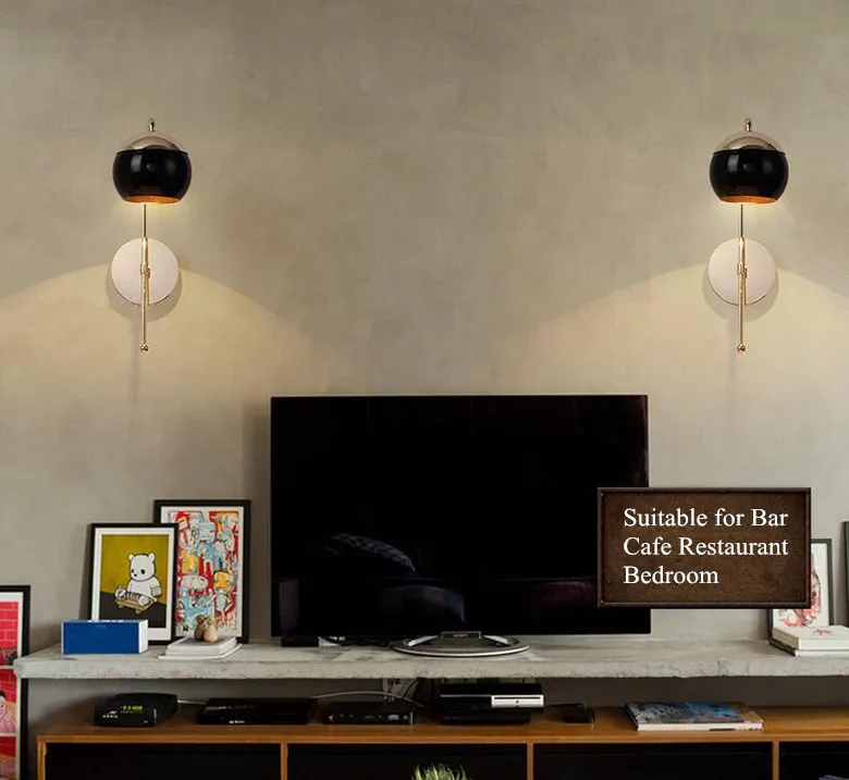 New creative Hotel Decoration Bedside Lights Glass Lampshade Wall Light For Home Lighting