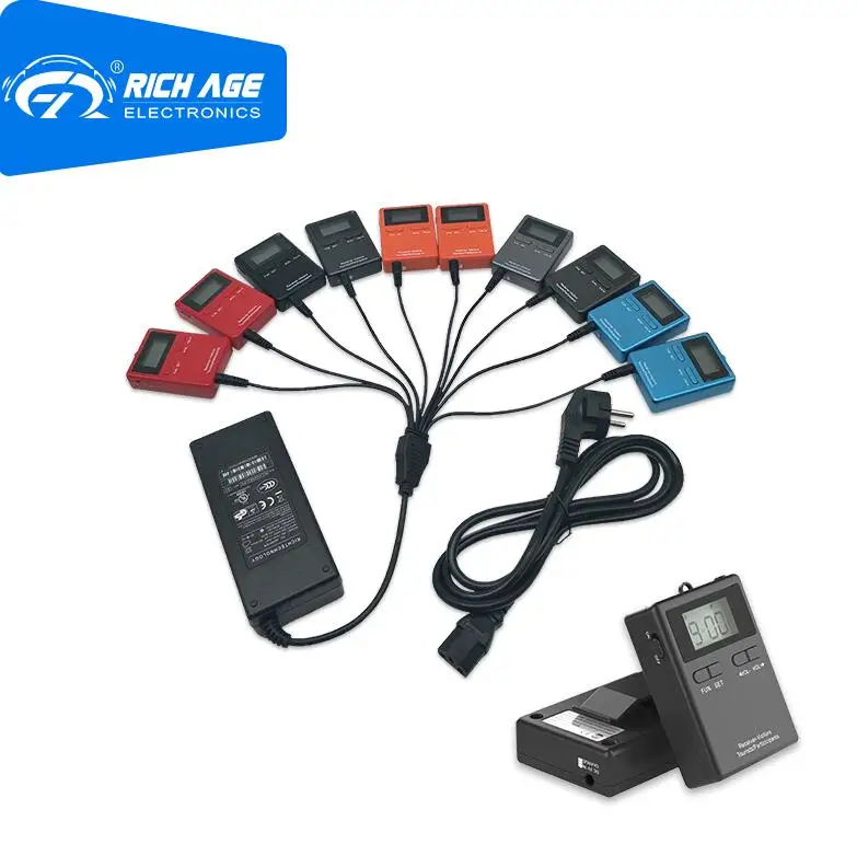 Портативный беспроводной аудио гид системы set 1 передатчик + 9 приемников с одним до десяти зарядное устройство