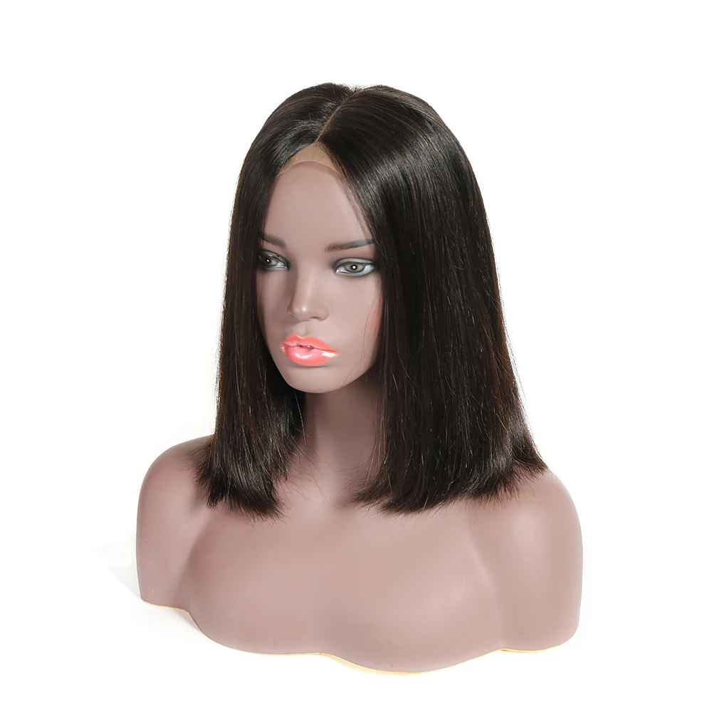 Peruvian Virgin Human Hair 13X6 Short Layered Bob Lace Front Wig For Black Women