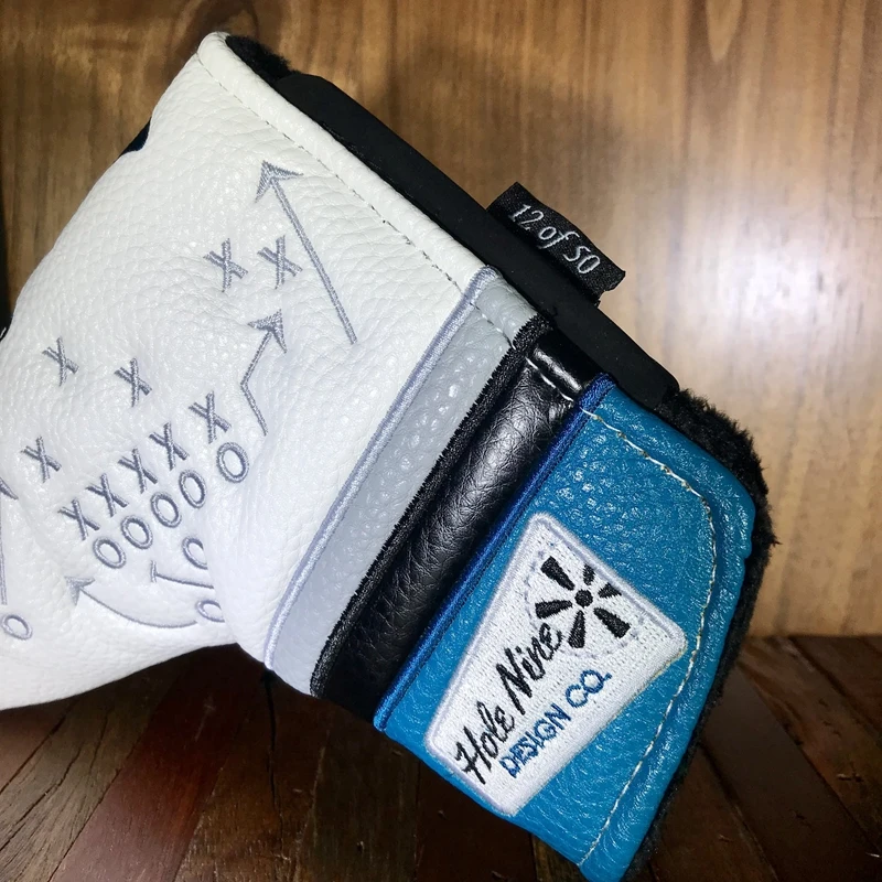 
Limited edition faux leather golf club putter head covers with custom embroider logo 