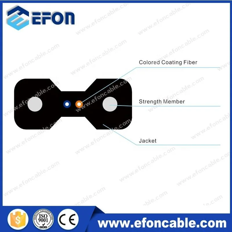 FTTH GJFXH FRP Strength member LSZH 1 2 4 Core Indoor Fiber Optic Cable 1km price