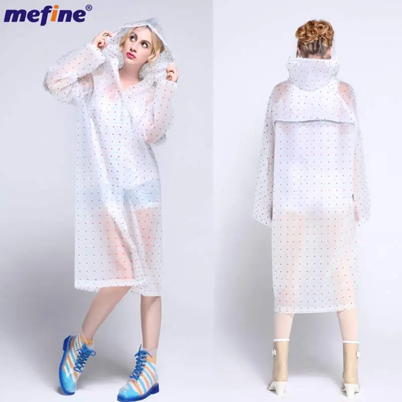 High quality reusable long EVA impermeable rainwear with reflective tape