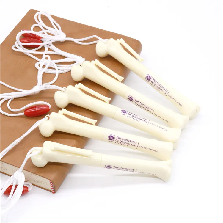 Creative Funny Bone Shape ballpoint pen with lanyard for Nurse Doctor Student