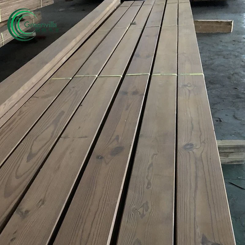 
Thermo Wood Decking/ wall board outdoor wood floor carbonized/ natural treatment wood decking pine/birch 