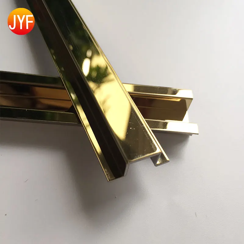 ZZ9605 Laser Cut PVD Color Coating Stainless Steel  U Channel Tile Trim Strip