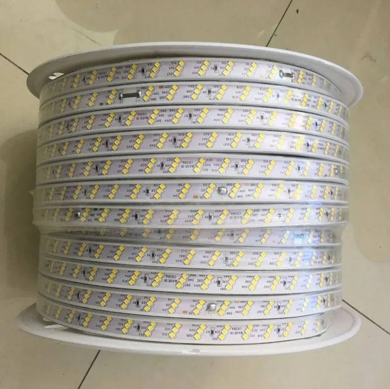 Waterproof Led strip 220V 2835 SMD 180 Leds m Three Row flexible tape light