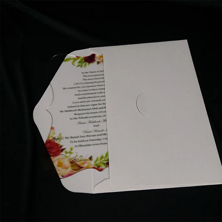 New Arrival Laser Cut Acrylic Material Acrylic Wedding Invitation Card