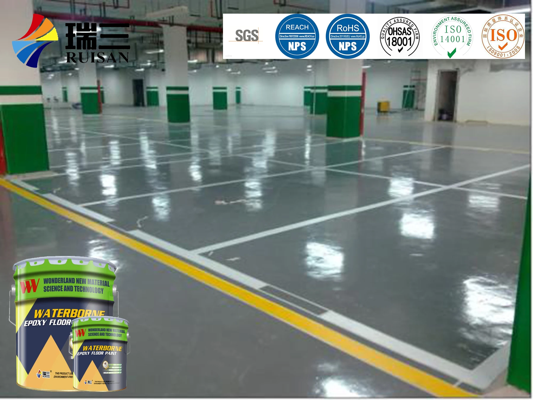 
CM-101DT water based epoxy resin floor two-component transparent liquid coating 