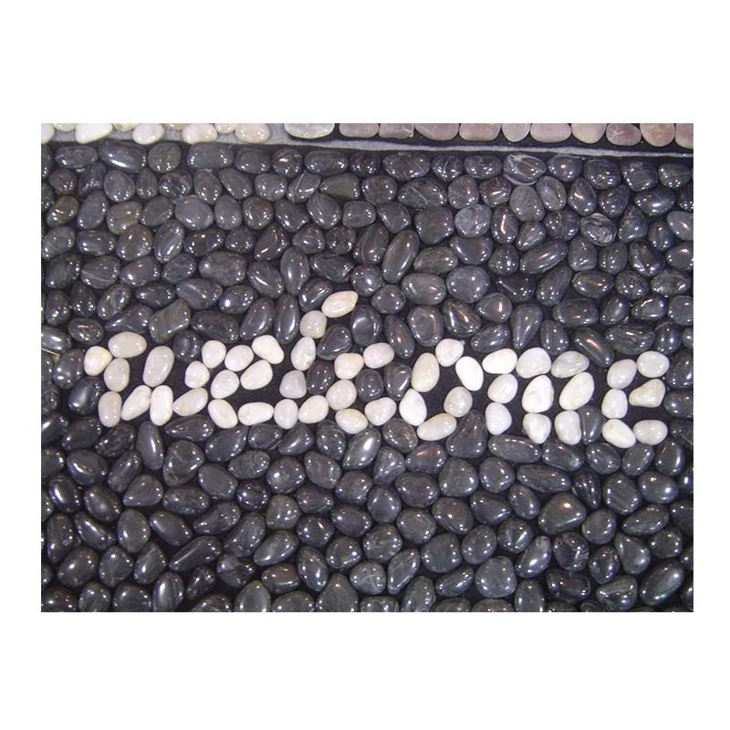 Речной галькой каменная дверь мат