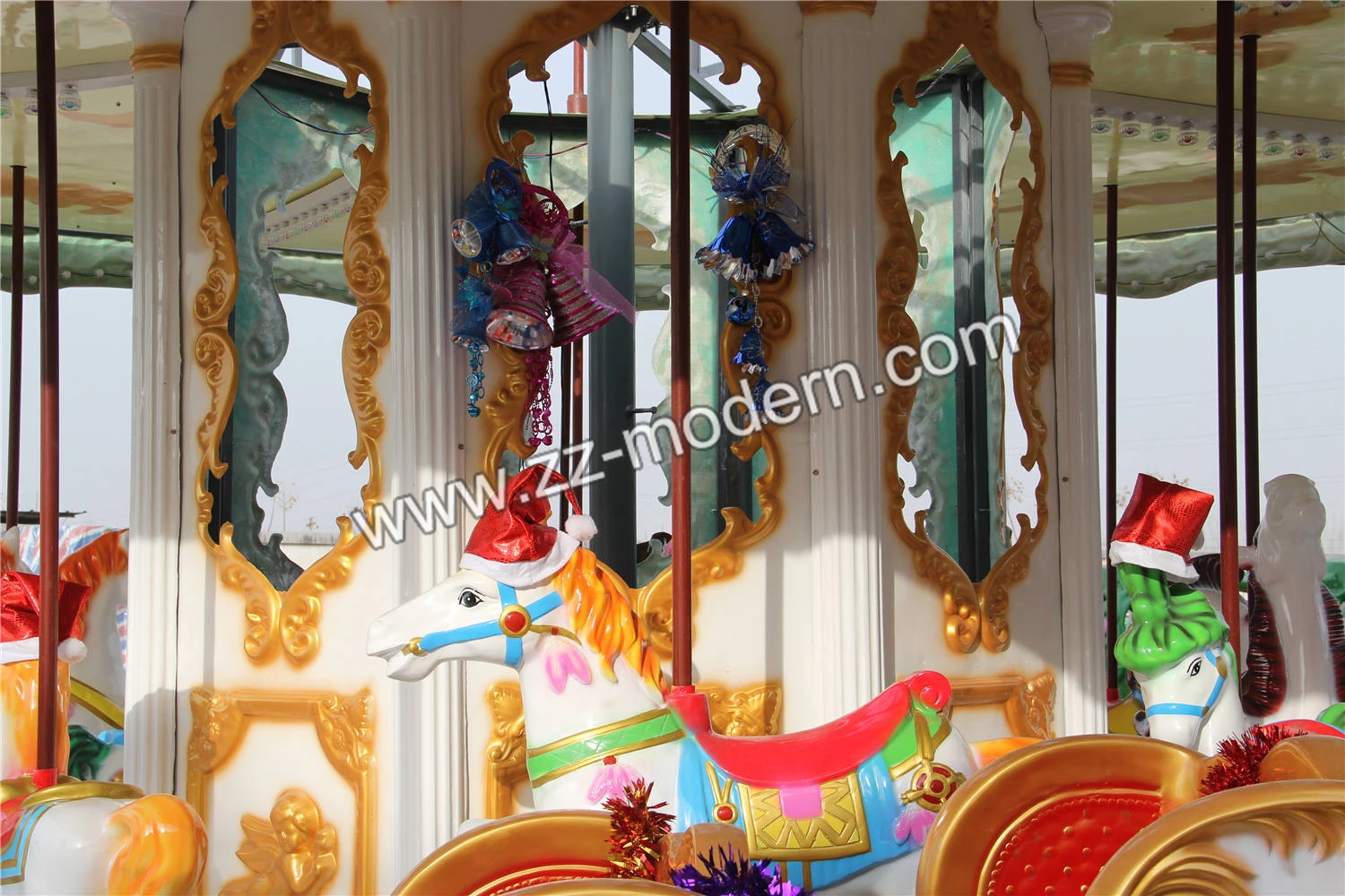 Mini carousel hors amus ride amusement used playground merry go round for sale