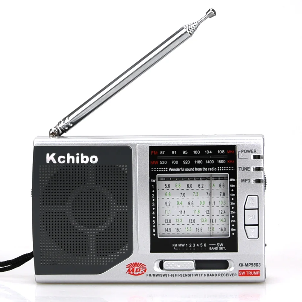 Китайский производитель OEM с аккумулятором um1 FM/MW/SW1-6 8 band Kchibo radio с MP3-плеером