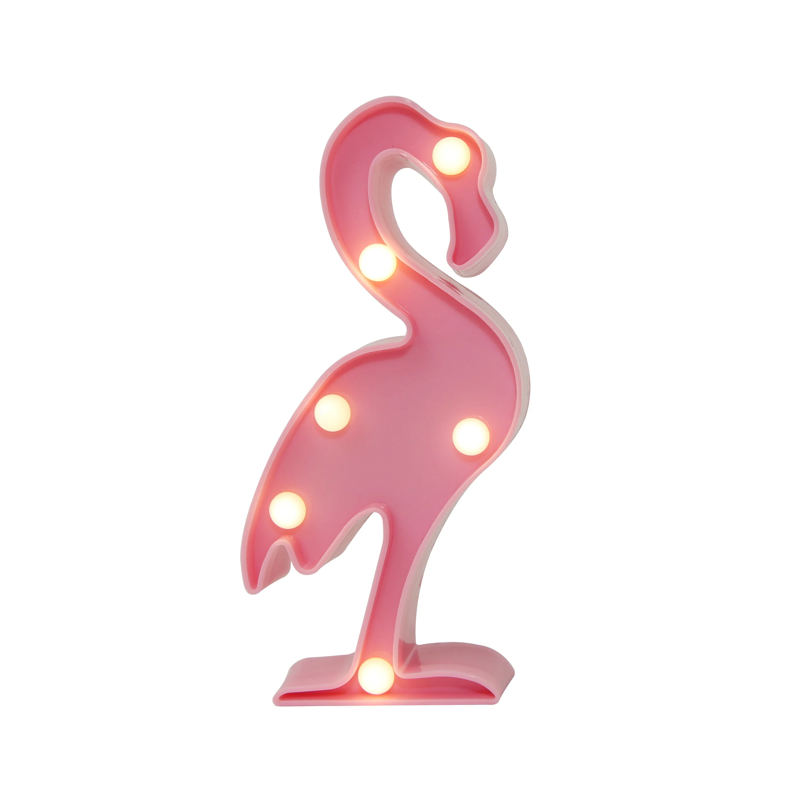 LED Animal Shaped Lamp Night Light Table Lamp Led Marquee Light Lovely Flamingo Warm White Battery Decoration Pink Holiday Light