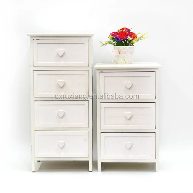 3 drawers White kids wooden storage cabinet bedroom furniture