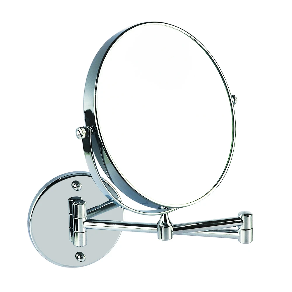 20cm Diameter Chrom Finish Magnifying Cosmetic Mirror Mounted On Wall
