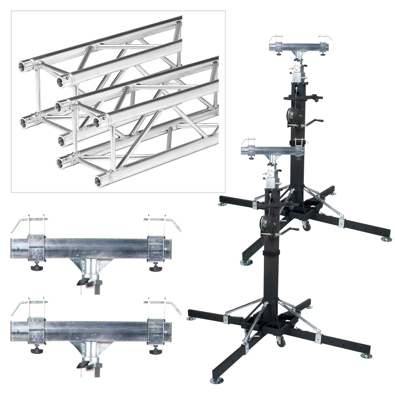 Lighting truss stand, elevator tower, lift tower truss crank