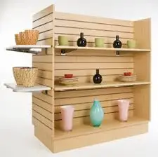 
MDF slatwall display stand unit shelf for promotion 