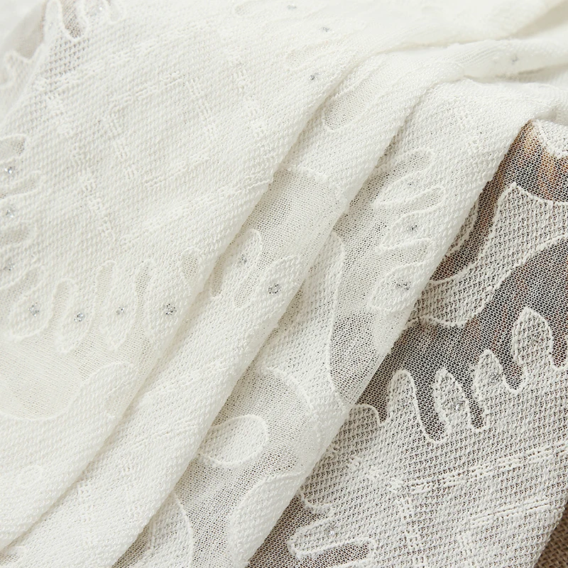 
Wholesale French fashion high quality white tulle burnt fabric for clothing 