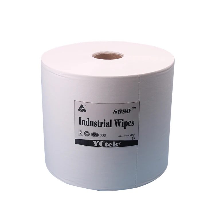 Cellulose Nonwoven Material Industrial Roll Tissue Disposable Cleaning Paper Roll