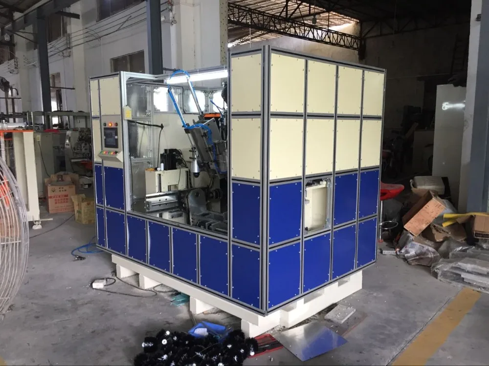 
High production customized CNC 3 axis 2 drilling 1 tufting hockey brush making machine make toilet brush/household hockey brush 