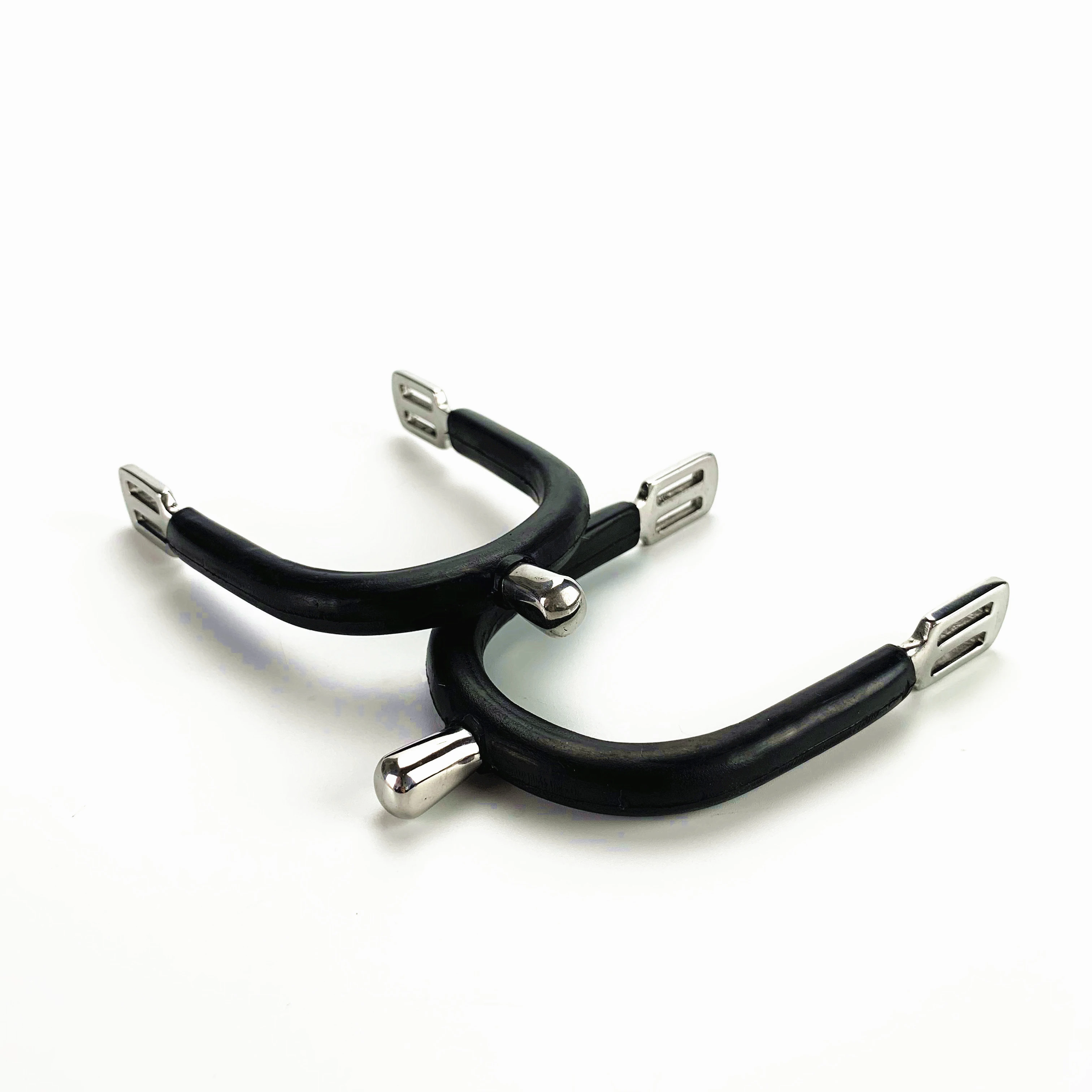 With Rubber Coated Band and Round Neck English Horse Racing Spurs