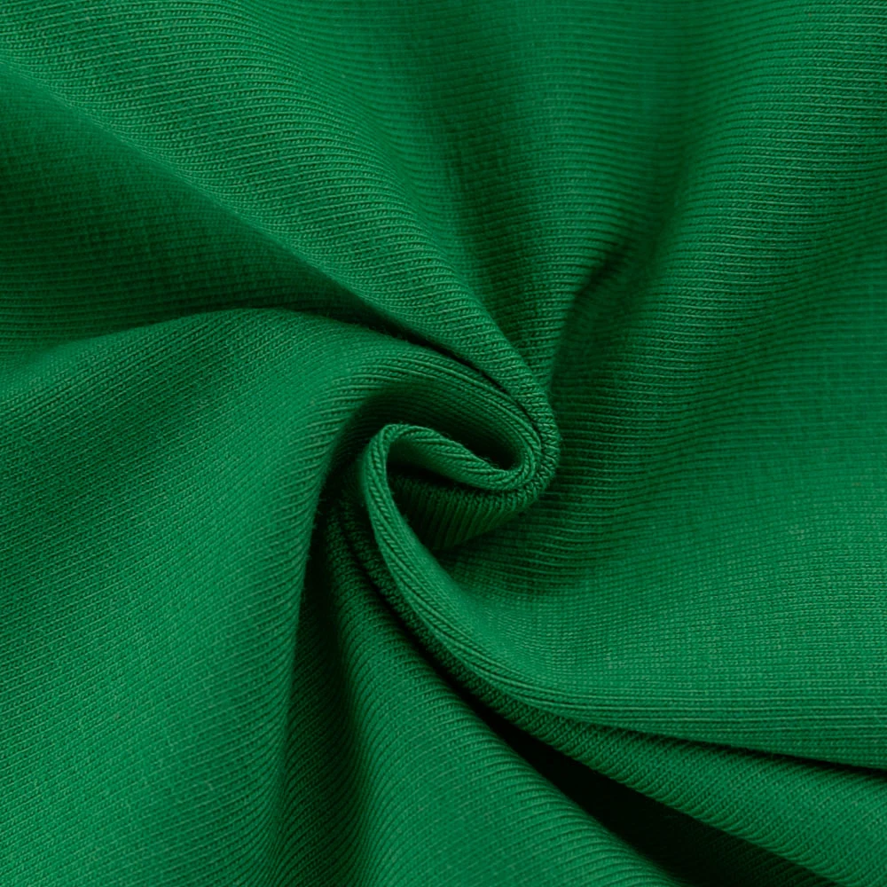 
4 ways stretch eco plain dyed Green Series solid color 95 cotton 5 spandex single jersey knit fabric 