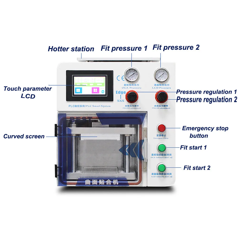 kailiwei   Full set of Samsung lcd inframe lamination for S7 S8 S9 Touch Screen LCD OCA Vacuum Laminator machine