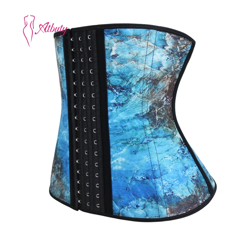 ATBUTY, мраморный Длинный Торс, латексный тонкий корсет, тренажер для талии со стальной косточкой