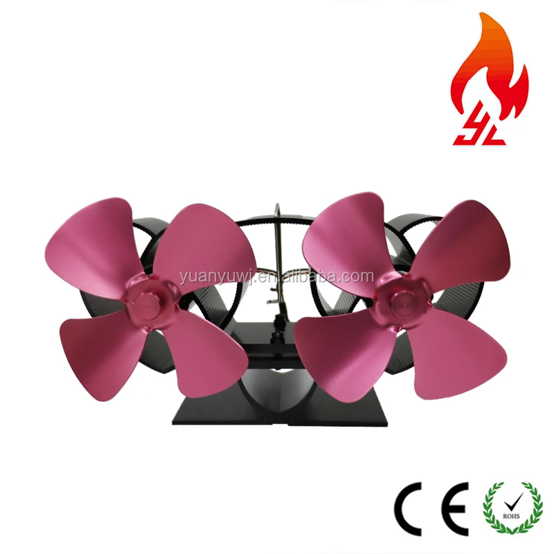 New Design Mini Twin 4 Blades Smart Wood Stove Fan